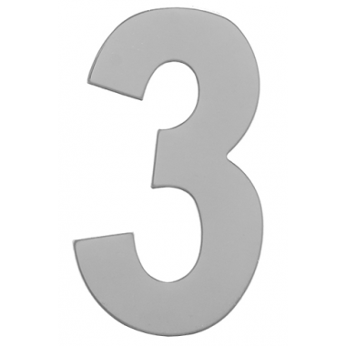 Номер дверной "3" металл хром